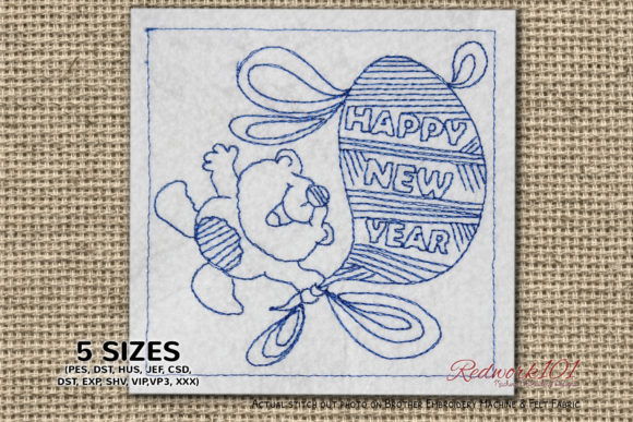 Cute Teddy Holding New Year Balloon: A Designer Review