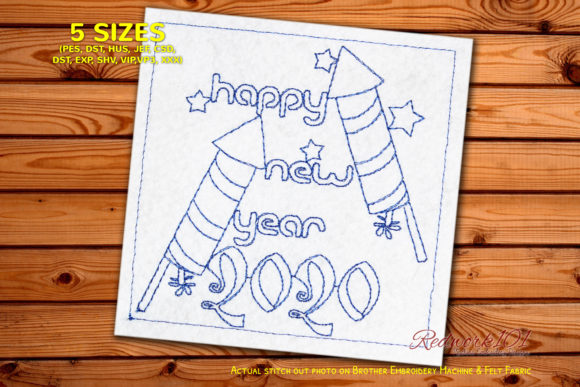 Firework Rocket with 2020 New Year: Embroidery Review