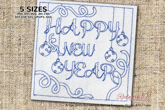 Happy New Year Celebration Redwork Review