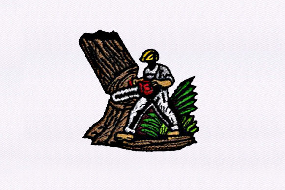 Lumberjack Cutting Down a Tree: Embroidery Review