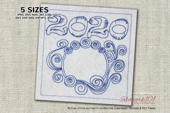 New Year Abstract Pattern Redwork Review
