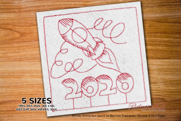 New Year Rocket Redwork: A Merch Design Review