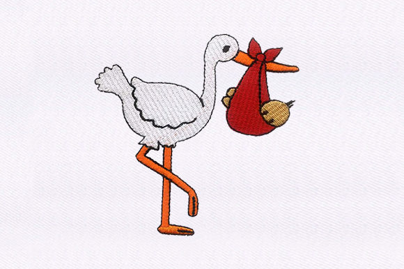 Stork Carrying Baby: An Embroidery Seller’s Review