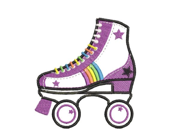 Vintage Roller-Skater Applique for Boutique Apparel