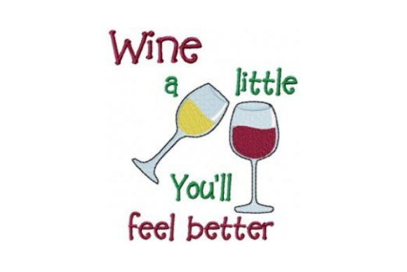 Wine a Little: Embroidery Design Review